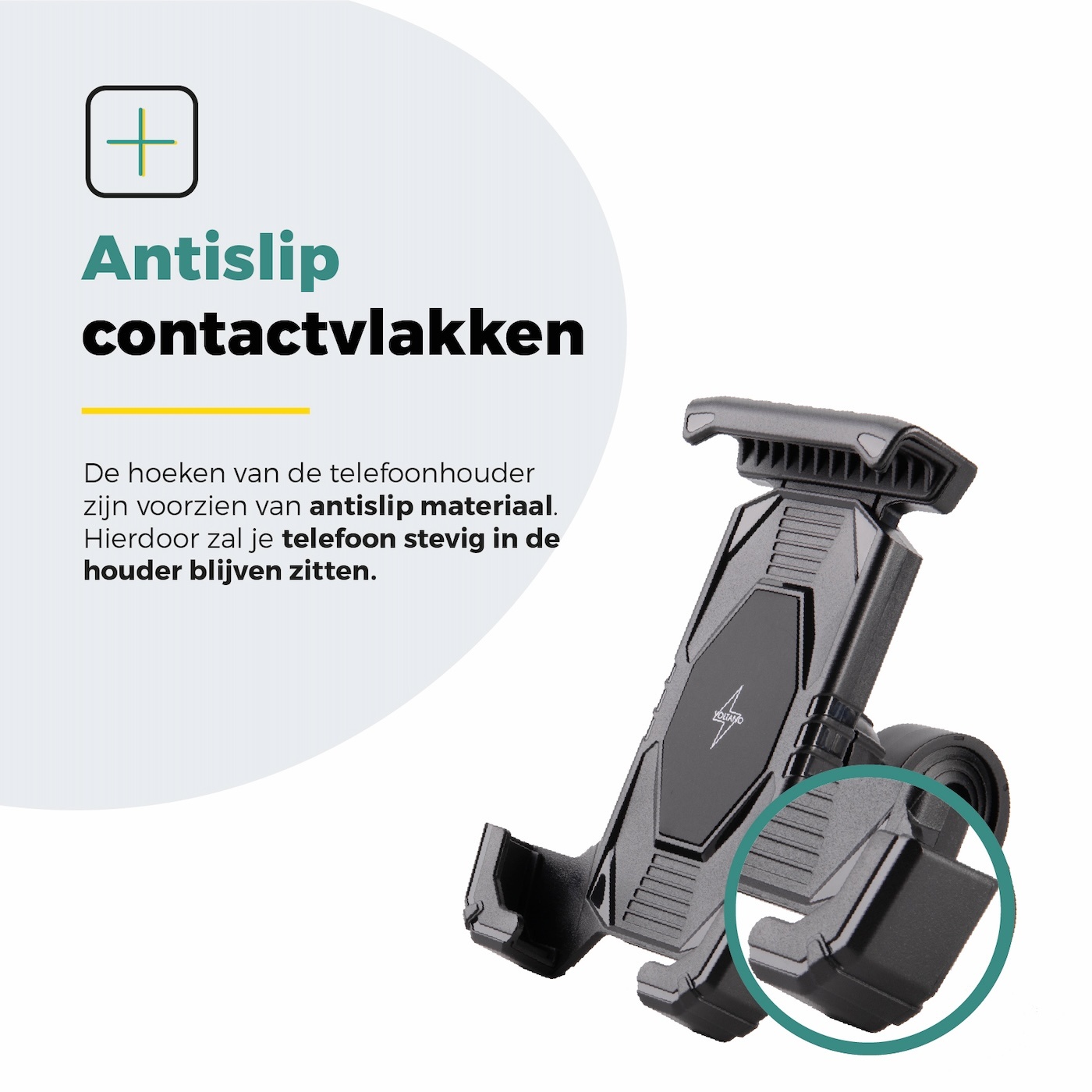 Voltano Slim Telefoonhouder Fiets - Zwart - Universeel