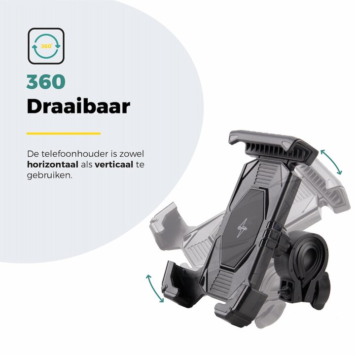 Voltano Slim Telefoonhouder Fiets - Zwart - Universeel