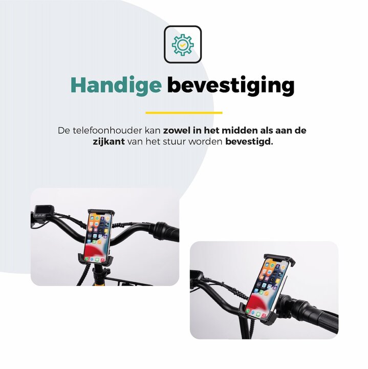 Voltano Slim Telefoonhouder Fiets - Zwart - Universeel