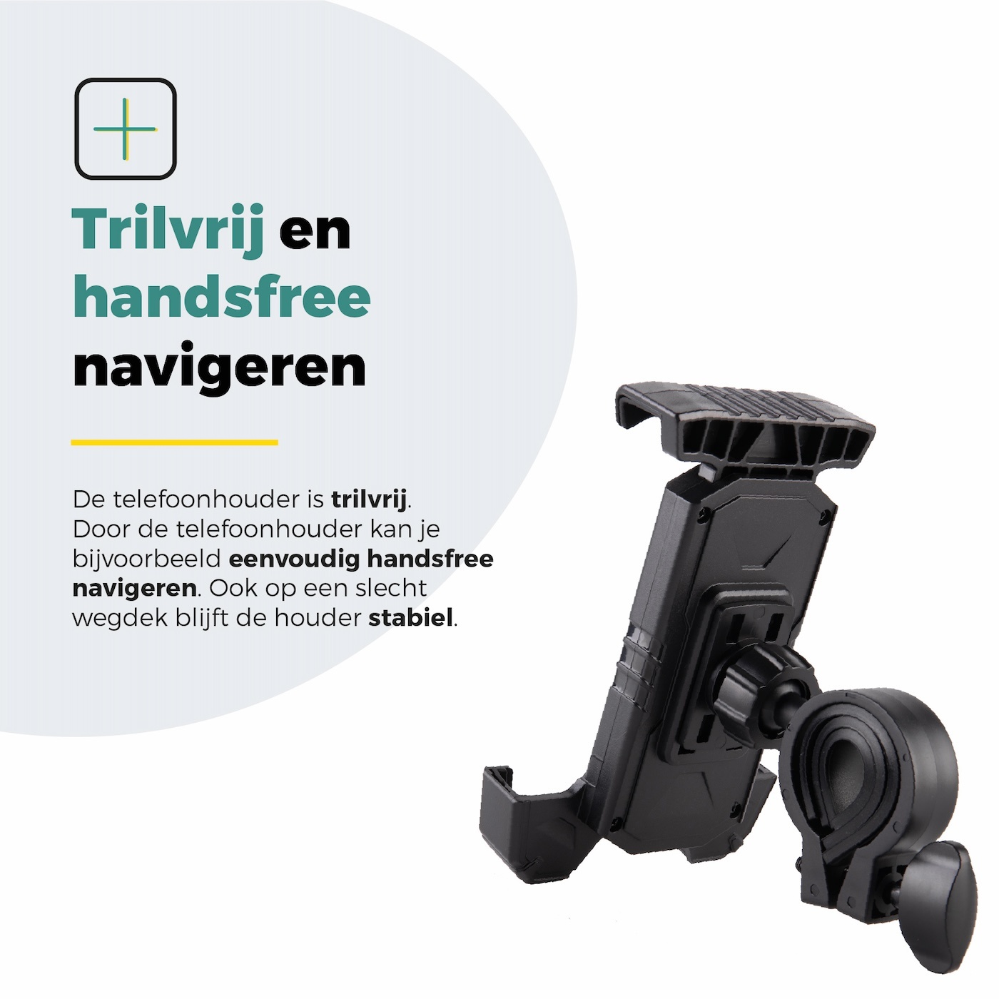 Voltano Slim Telefoonhouder Fiets - Zwart - Universeel