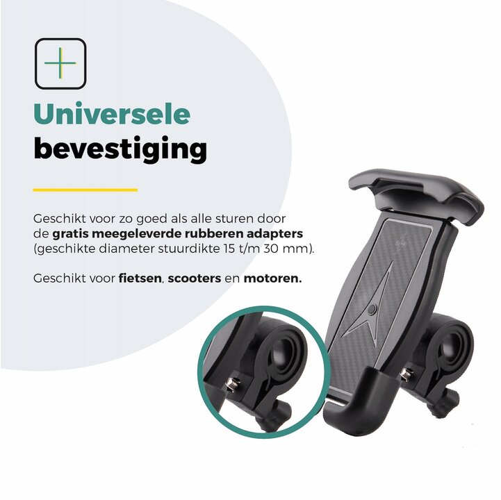 Voltano Classic Telefoonhouder Fiets - Zwart - Universeel
