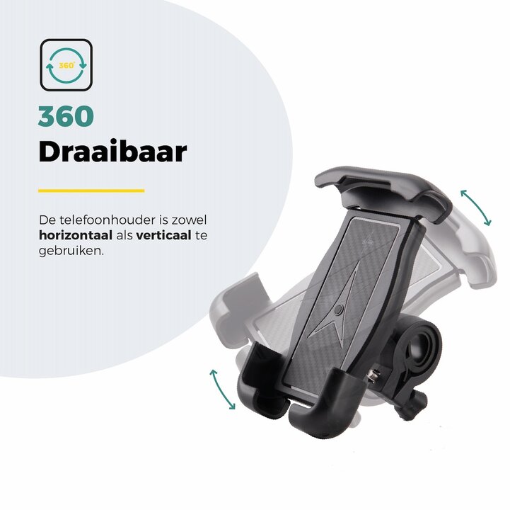 Voltano Classic Telefoonhouder Fiets - Zwart - Universeel