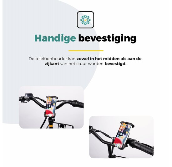 Voltano Classic Telefoonhouder Fiets - Zwart - Universeel