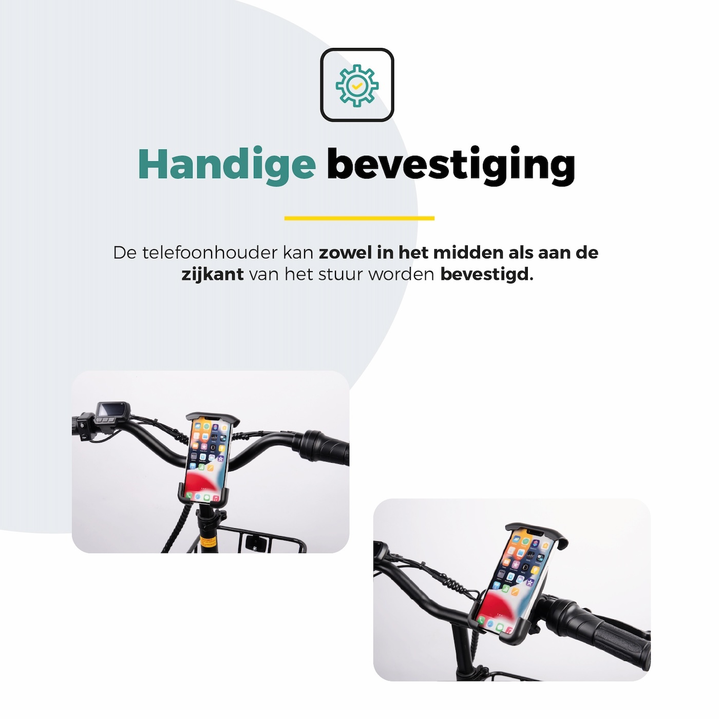 Voltano Classic Telefoonhouder Fiets - Zwart - Universeel