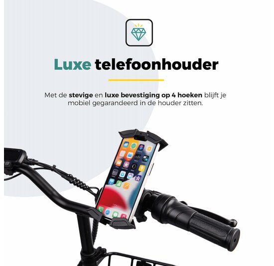Voltano Future Telefoonhouder Fiets - Zwart - Universeel