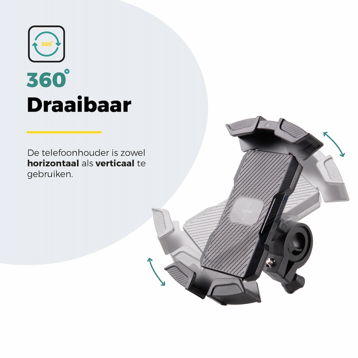 Voltano Future Telefoonhouder Fiets - Zwart - Universeel