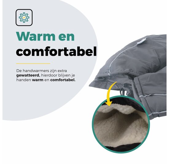 Voltano Set Handmoffen / Handwarmers Fiets - Grijs