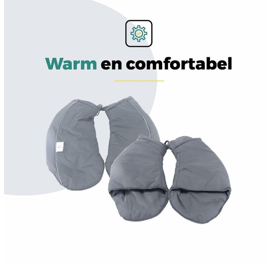 Voltano Set Handmoffen / Handwarmers Fiets - Grijs