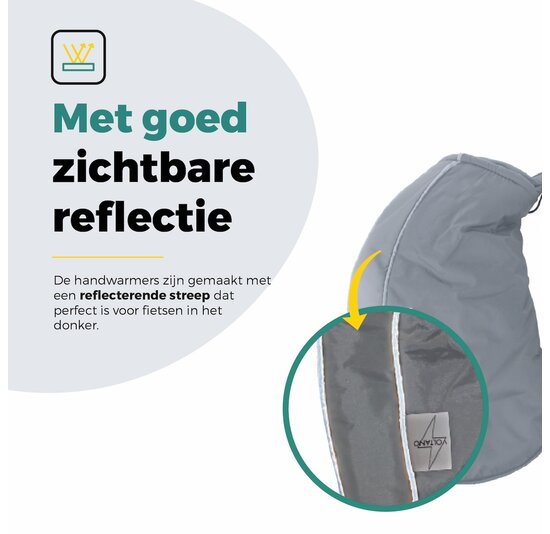 Voltano Set Handmoffen / Handwarmers Fiets - Grijs