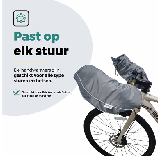 Voltano Set Handmoffen / Handwarmers Fiets - Grijs