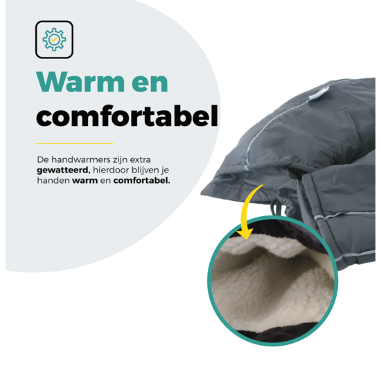 Voltano Set Handmoffen / Handwarmers Fiets - Zwart