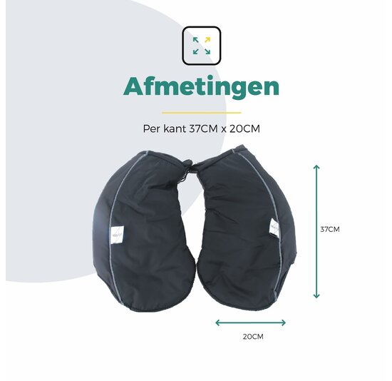 Voltano Set Handmoffen / Handwarmers Fiets - Zwart