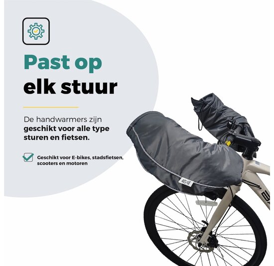 Voltano Set Handmoffen / Handwarmers Fiets - Zwart