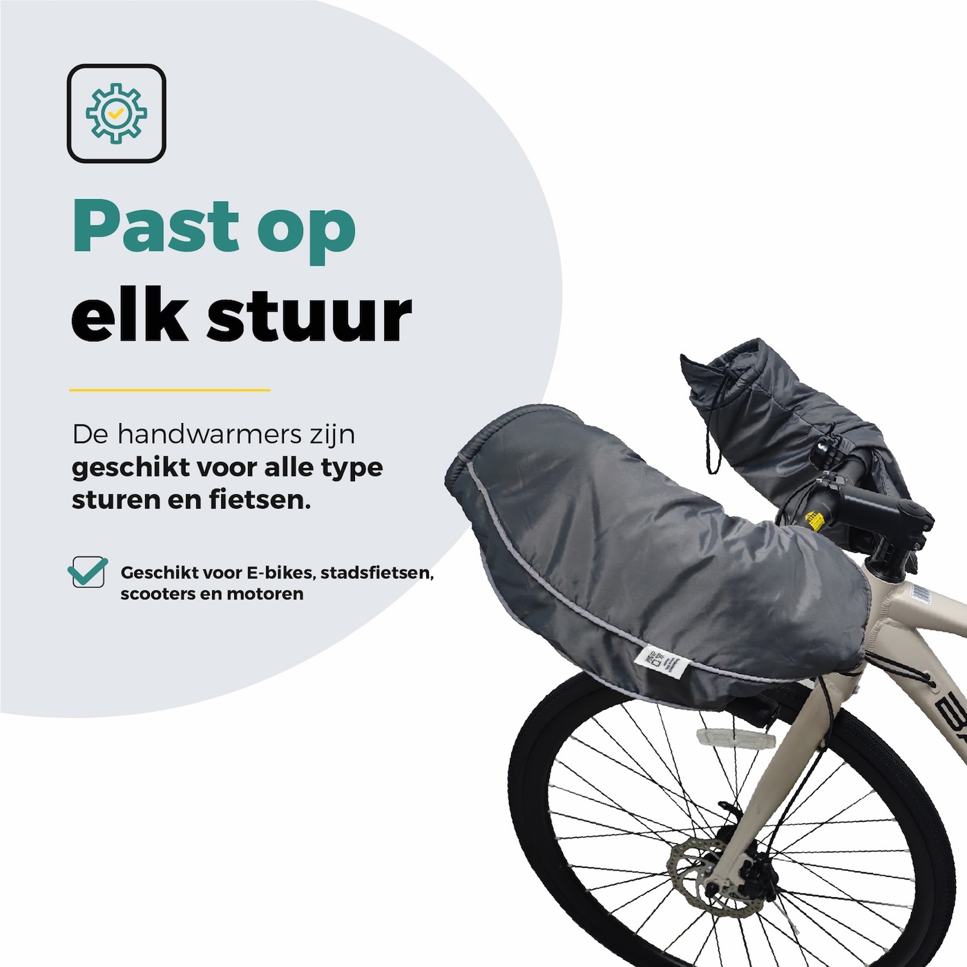 Voltano Set Handmoffen / Handwarmers Fiets - Zwart