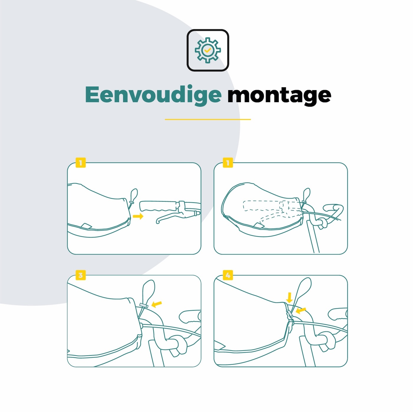 Voltano Set Handmoffen / Handwarmers Fiets - Zwart