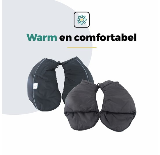 Voltano Set Handmoffen / Handwarmers Fiets - Zwart