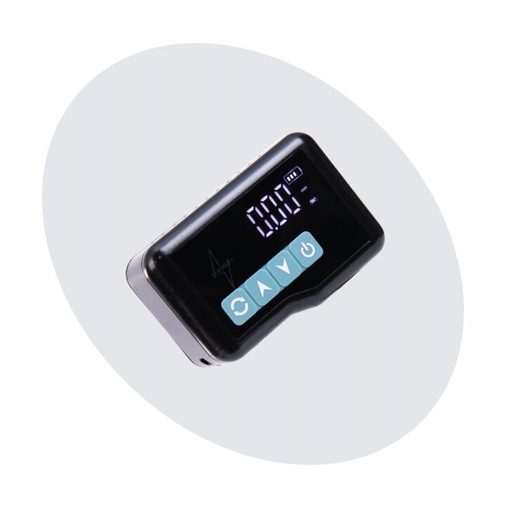 Voltano Mini Elektrische Fietspomp / Bandenpomp - Zwart / Ijsblauw