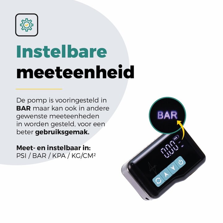 Voltano Mini Elektrische Fietspomp / Bandenpomp - Zwart / Ijsblauw