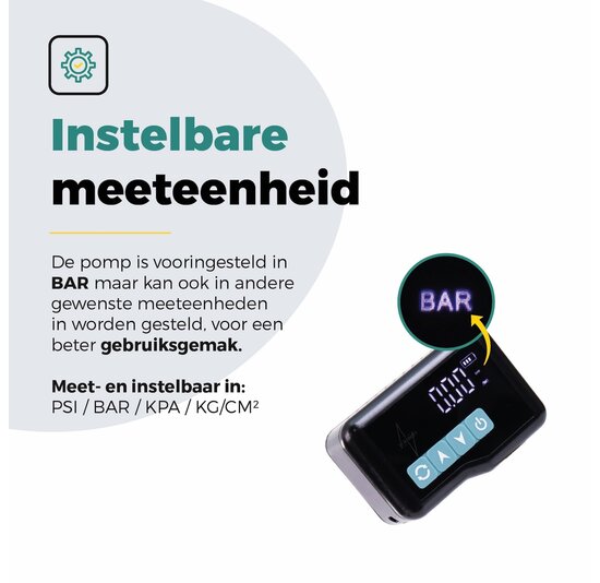 Voltano Mini Elektrische Fietspomp / Bandenpomp - Zwart / Ijsblauw