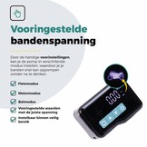 Voltano Mini Elektrische Fietspomp / Bandenpomp - Zwart / Ijsblauw