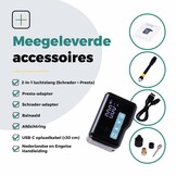 Voltano Mini Elektrische Fietspomp / Bandenpomp - Zwart / Ijsblauw