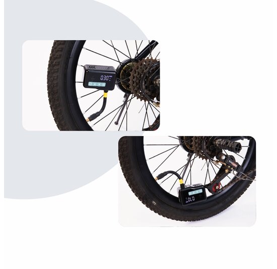 Voltano Mini Elektrische Fietspomp / Bandenpomp - Zwart / Ijsblauw