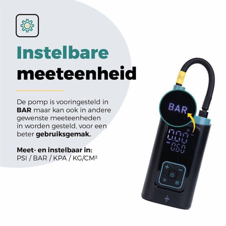 Voltano Elektrische Fietspomp / Bandenpomp - Zwart / Ijsblauw