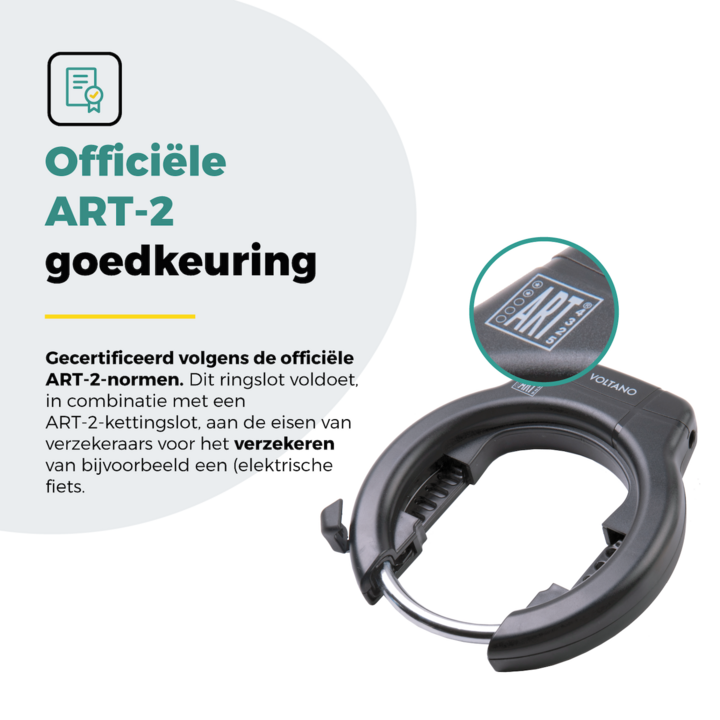 Voltano ART2 Fiets Ringslot XXL - Zwart - Extra Breed