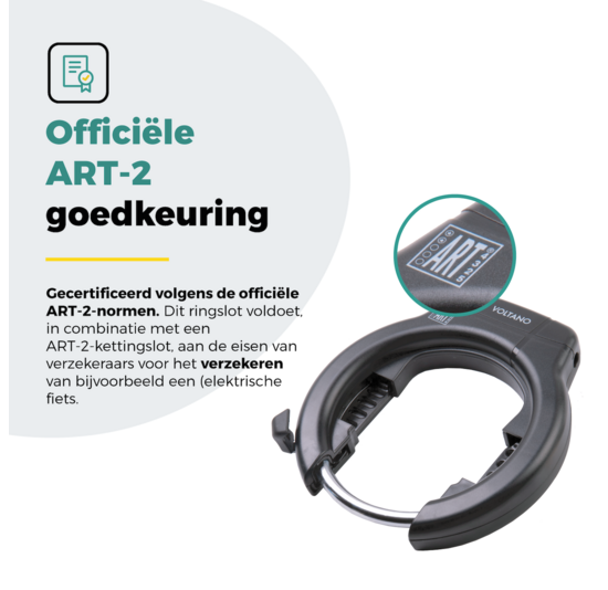 Voltano ART2 Fiets Ringslot XXL - Zwart - Extra Breed