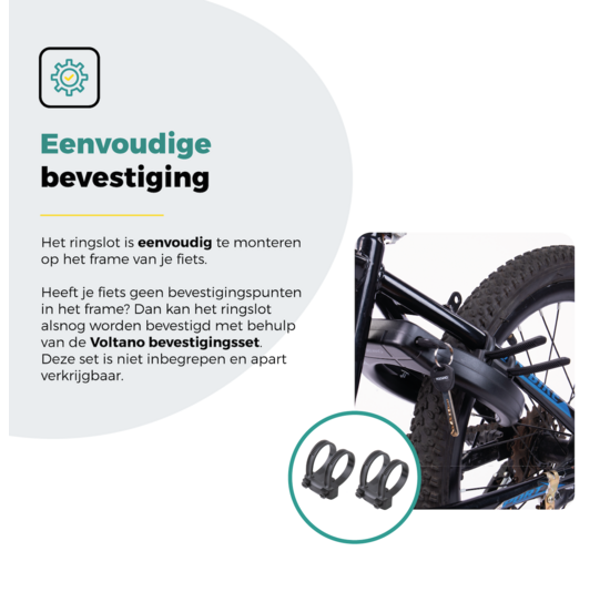 Voltano ART2 Fiets Ringslot XXL - Zwart - Extra Breed
