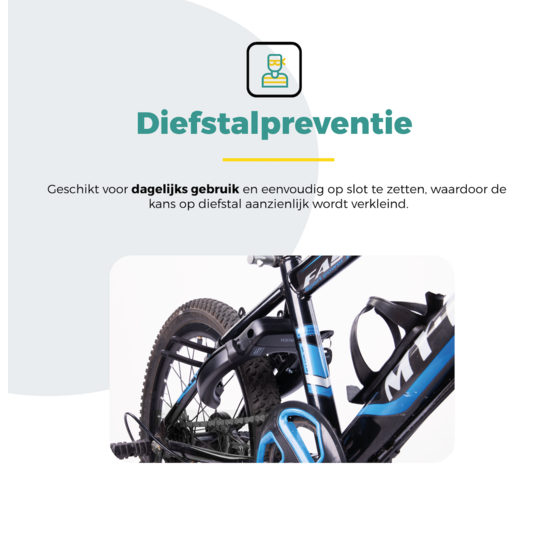 Voltano ART2 Fiets Ringslot XXL - Zwart - Extra Breed