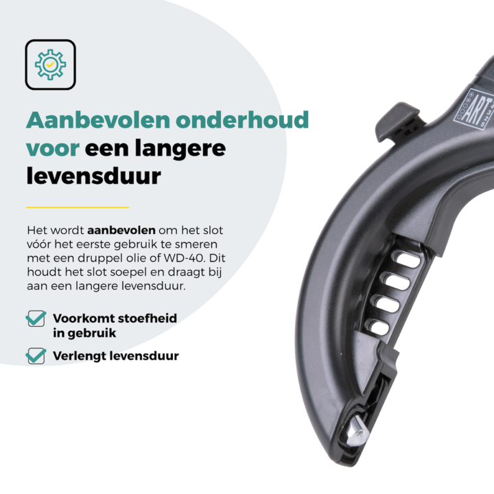 Voltano ART2 Fiets Ringslot XXL - Zwart - Extra Breed