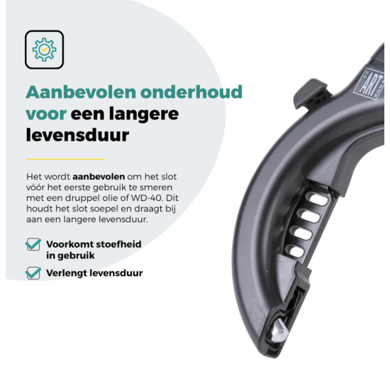 Voltano ART2 Fiets Ringslot XXL - Zwart - Extra Breed