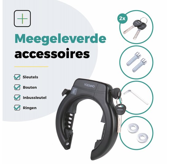 Voltano ART2 Fiets Ringslot XXL - Zwart - Extra Breed