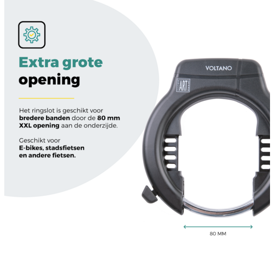 Voltano ART2 Fiets Ringslot XXL - Zwart - Extra Breed
