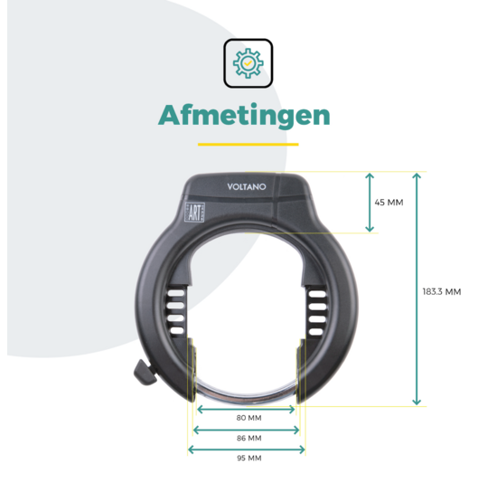 Voltano ART2 Fiets Ringslot XXL - Zwart - Extra Breed