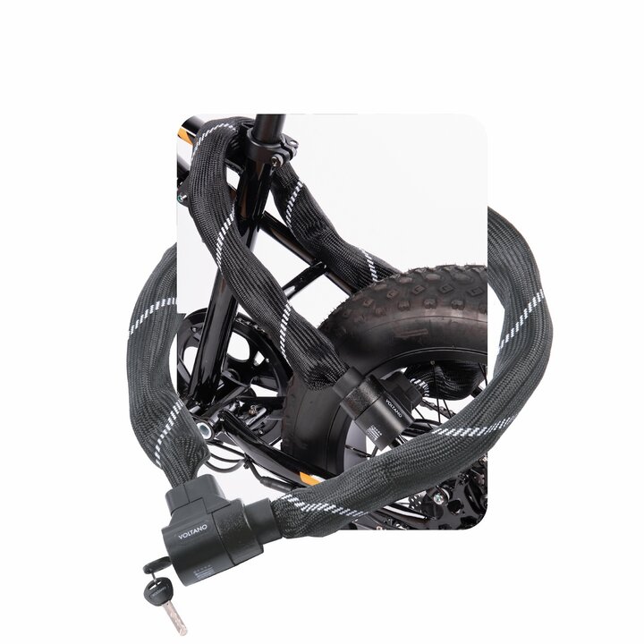 Voltano ART4 Kettingslot Solid - Zwart - 110 CM - Vaste Slotkop