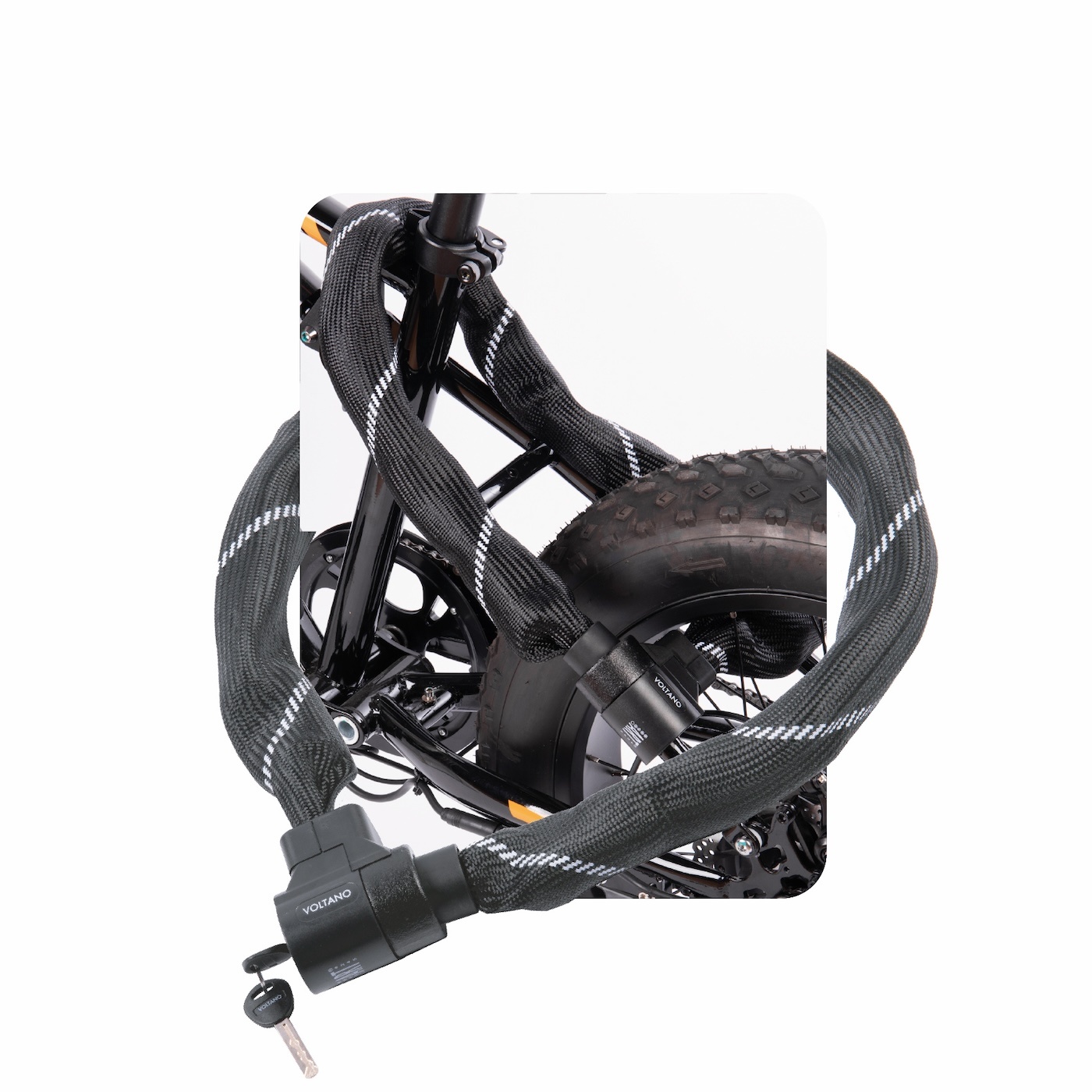 Voltano Voltano ART4 Kettingslot Solid - Zwart - 110 CM - Vaste Slotkop