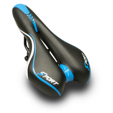 Voltano Sport Fietszadel – Zwart / Blauw - Gel - Trekking Zadel