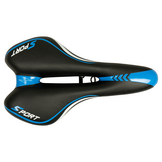 Voltano Sport Fietszadel – Zwart / Blauw - Gel - Trekking Zadel