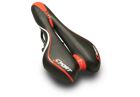 Voltano Sport Fietszadel – Zwart / Rood