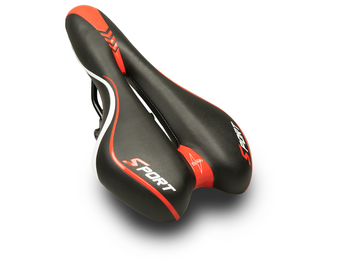 Voltano Sport Fietszadel – Zwart / Rood