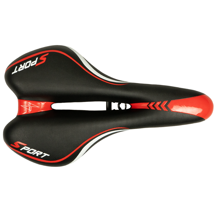 Voltano Sport Fietszadel – Zwart / Rood - Gel - Trekking Zadel