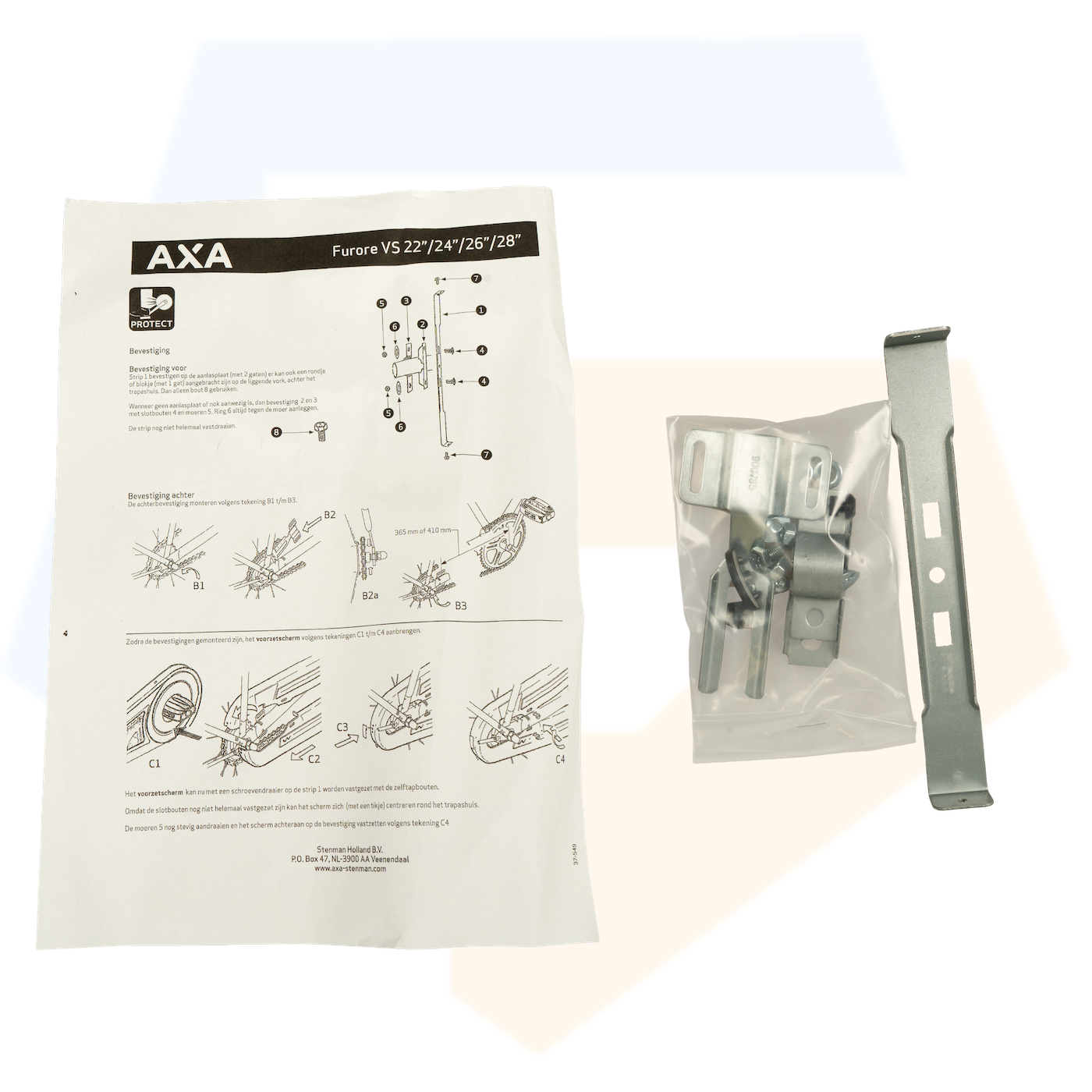 AXA Voorzetscherm Kettingkast - Zwart - 24''