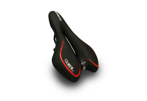 Voltano Gel Fietszadel Met Uitsparing - Zwart / Rood