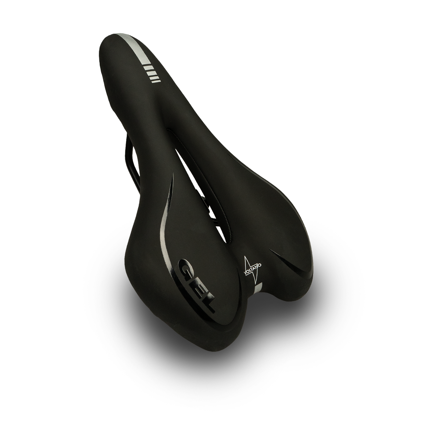 Voltano Gel Fietszadel Met Uitsparing - Zwart - Trekking - Incl. Zadelstrop - Unisex