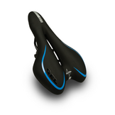 Voltano Gel Fietszadel Met Uitsparing - Zwart / Blauw - Trekking - Incl. Zadelstrop - Unisex