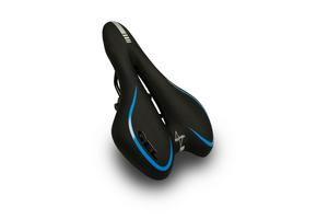 Voltano Gel Fietszadel Met Uitsparing - Zwart / Blauw