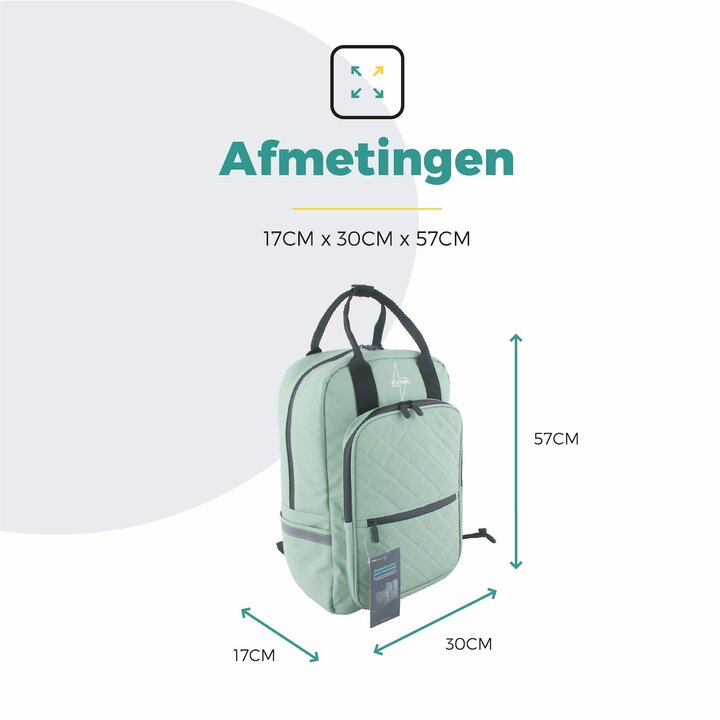 Voltano Daily Enkele Fietstas / Rugtas - Mint groen - Enkele Pakaftas - 100% Waterdicht