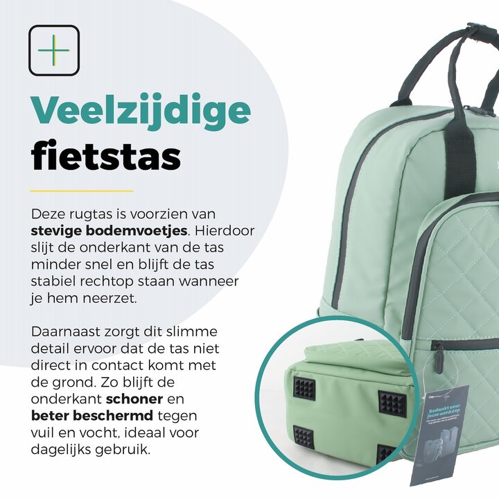 Voltano Daily Enkele Fietstas / Rugtas - Mint groen - Enkele Pakaftas - 100% Waterdicht